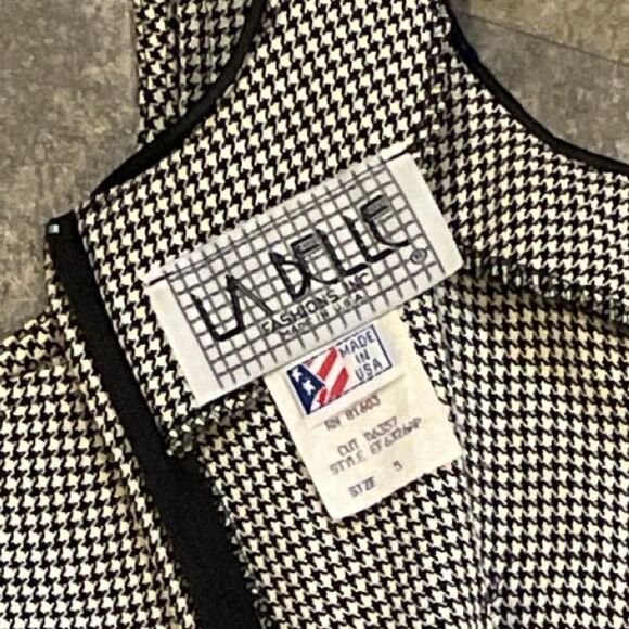 vintage 90s la belle houndstooth office siren dress size 5 - Picture 8 of 8